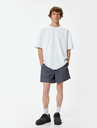 Oversize Şort Beli Bağcıklı Cep Detaylı