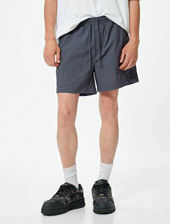 Oversize Şort Beli Bağcıklı Cep Detaylı