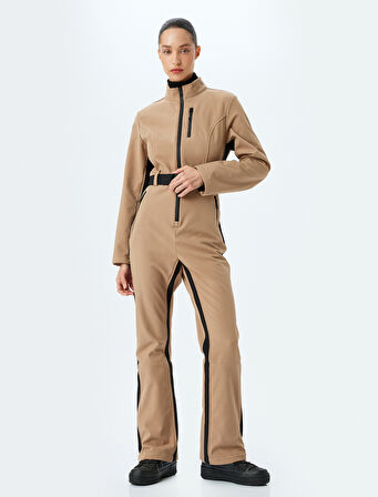 Uzun Kollu Kemerli Su Geçirmez Kayak Tulumu