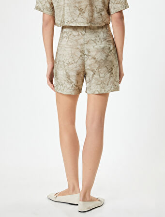 Kısa Şort Cepli Batik Desenli