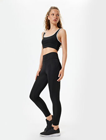 Spor Tayt Yüksek Bel İnterlok Slim Fit
