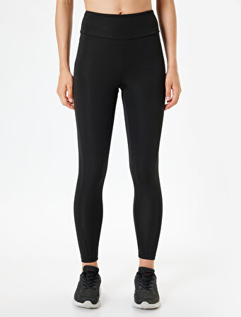 Spor Tayt Yüksek Bel İnterlok Slim Fit