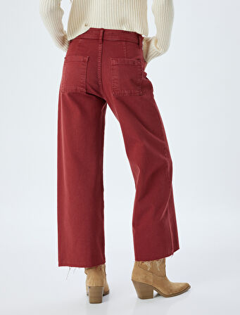 Geniş Kısa Paça Kot Pantolon Standart Bel -  Sandra Jeans