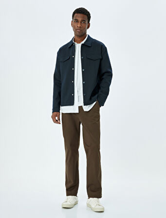 Pamuklu Gabardin Cep Detaylı Chino Pantolon