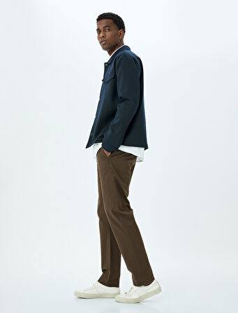 Pamuklu Gabardin Cep Detaylı Chino Pantolon