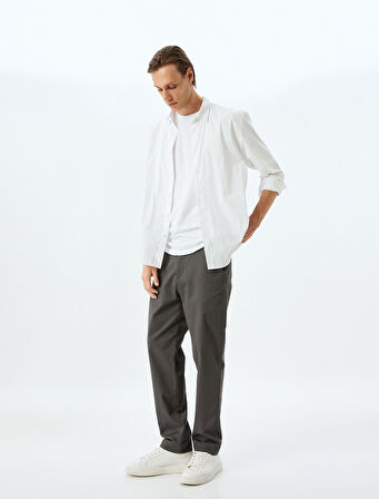 Pamuklu Gabardin Cep Detaylı Chino Pantolon