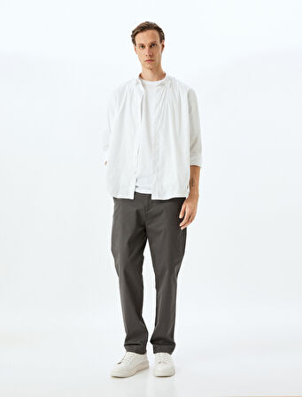 Pamuklu Gabardin Cep Detaylı Chino Pantolon