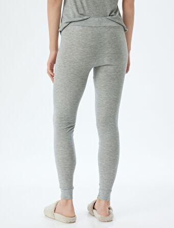 Pijama Altı Fitilli Örme Jogger Standart Bel