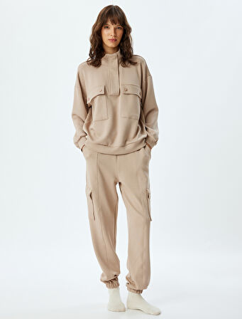 Jogger Pijama Altı Kargo Cepli Örme 