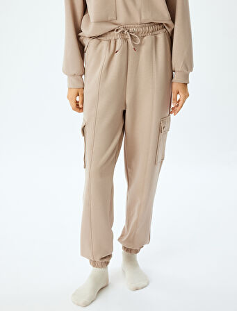 Jogger Pijama Altı Kargo Cepli Örme 
