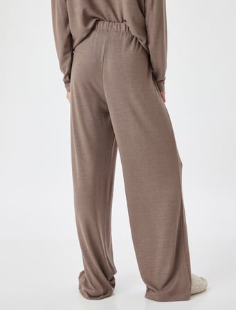 Örme Pijama Altı Bol Paça Standart Bel