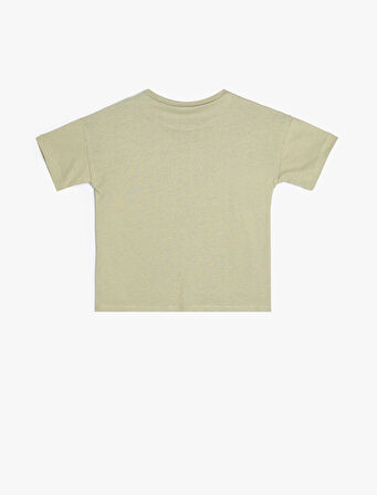 Dinozorlu Tişört Kısa Kollu Bisiklet Yaka Pamuklu