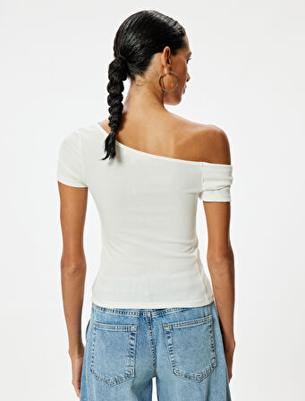 Kısa Kollu Tişört Omzu Açık Slim Fit