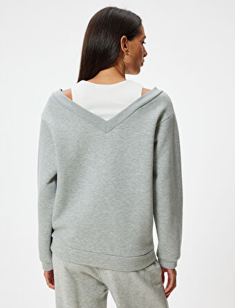 Oversize Sweatshirt Atlet Detaylı Uzun Kollu