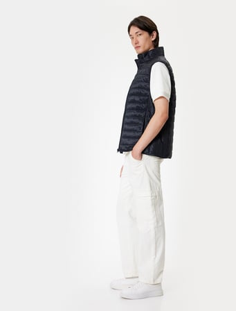 Şişme Yelek Slim Fit Dik Yaka Cep Detaylı