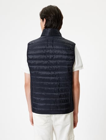 Şişme Yelek Slim Fit Dik Yaka Cep Detaylı