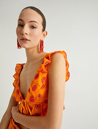 Fırfırlı Crop Fisto Üst