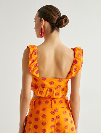 Fırfırlı Crop Fisto Üst