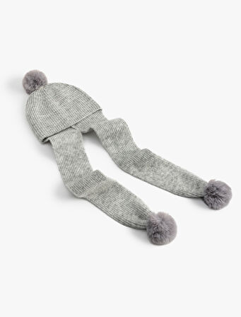 Atkılı Bere Detaylı Ponponlu 