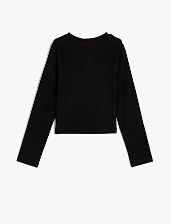 Uzun Kollu Tişört Slim Fit Basic Bisiklet Yaka Pamuklu