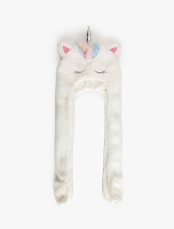 Kışlık Kulaklı Şapka Unicorn Detaylı