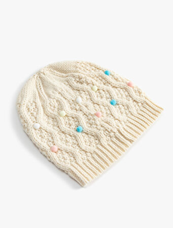 Ponpon Detaylı Örgü Bere