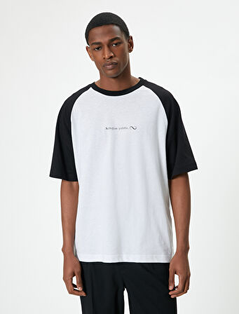 Atatürk Baskılı Tişört Reglan Kollu Bisiklet Yaka Pamuklu