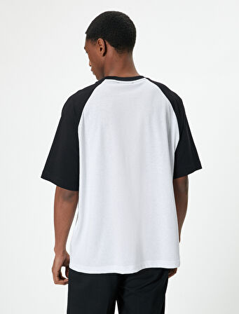 Atatürk Baskılı Tişört Reglan Kollu Bisiklet Yaka Pamuklu