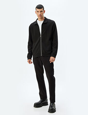 Chino Pantolon Gabardin Cep Detaylı Düğmeli Pamuklu