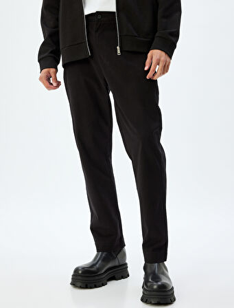 Chino Pantolon Gabardin Cep Detaylı Düğmeli Pamuklu