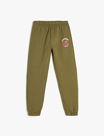 Basic Jogger Eşofman Altı Baskılı Beli Bağlamalı Cepli 