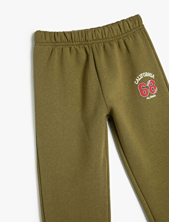 Basic Jogger Eşofman Altı Baskılı Beli Bağlamalı Cepli 