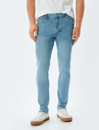 Düğmeli Standart Bel Skinny Fit Kot Pantolon - Michael Jean