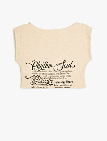 Bürümcük Tişört Slogan Baskılı Kısa Kollu Bisiklet Yaka Slim Fit