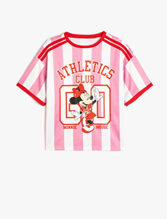 Mickey Mouse Spor Tişört Lisanslı Kısa Kollu Bisiklet Yaka 