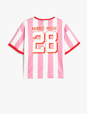 Mickey Mouse Spor Tişört Lisanslı Kısa Kollu Bisiklet Yaka 