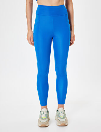 Spor Tayt Cep Detaylı Yüksek Bel Slim Fit