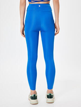 Spor Tayt Cep Detaylı Yüksek Bel Slim Fit