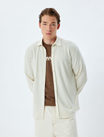 Uzun Kollu Gömlek Polo Yaka Pamuklu