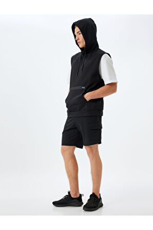 Spor Sweatshirt Oversize Kolsuz Kapşonlu Fermuar Detaylı Viskon Karışımlı Çelikli Interlok Kumaş