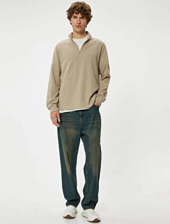 5WAM70090MK Koton Erkek Sweat BEJ