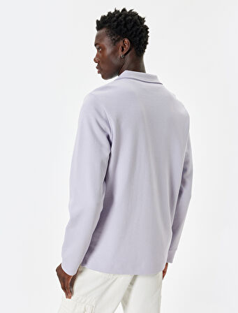 Basic Sweatshirt Yarım Fermuarlı Uzun Kollu Pamuklu