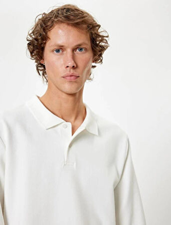 5WAM70091MK Koton Erkek Sweat BEYAZ