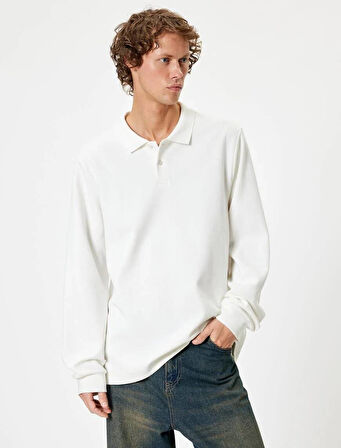 5WAM70091MK Koton Erkek Sweat BEYAZ