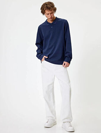 5WAM70091MK Koton Erkek Sweat LACİVERT