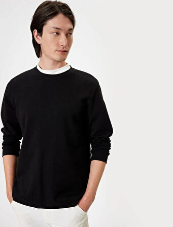 5WAM70095MK Koton Erkek Sweat SİYAH