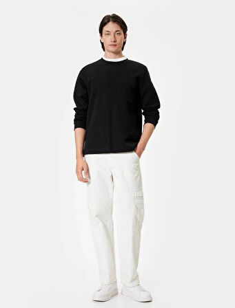 5WAM70095MK Koton Erkek Sweat SİYAH