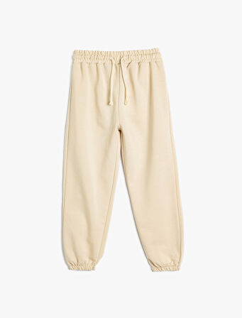 Basic Eşofman Altı Pamuklu Beli Lastikli