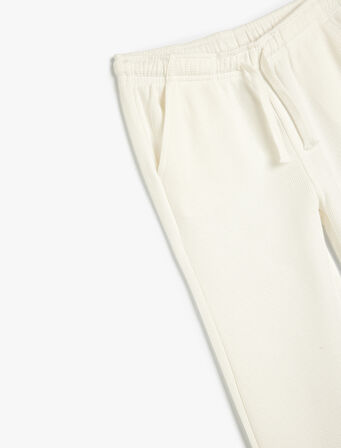 Basic Jogger Eşofman Altı Beli Bağlamalı Dokulu Pamuklu 