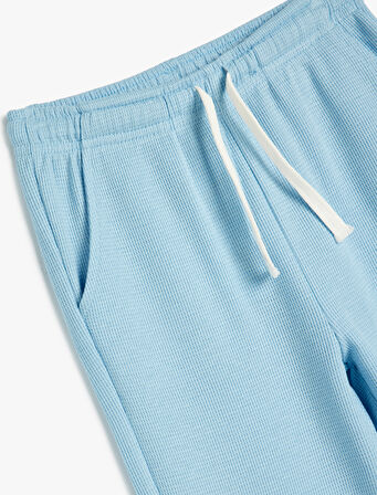 Basic Jogger Eşofman Altı Beli Bağlamalı Dokulu Pamuklu 